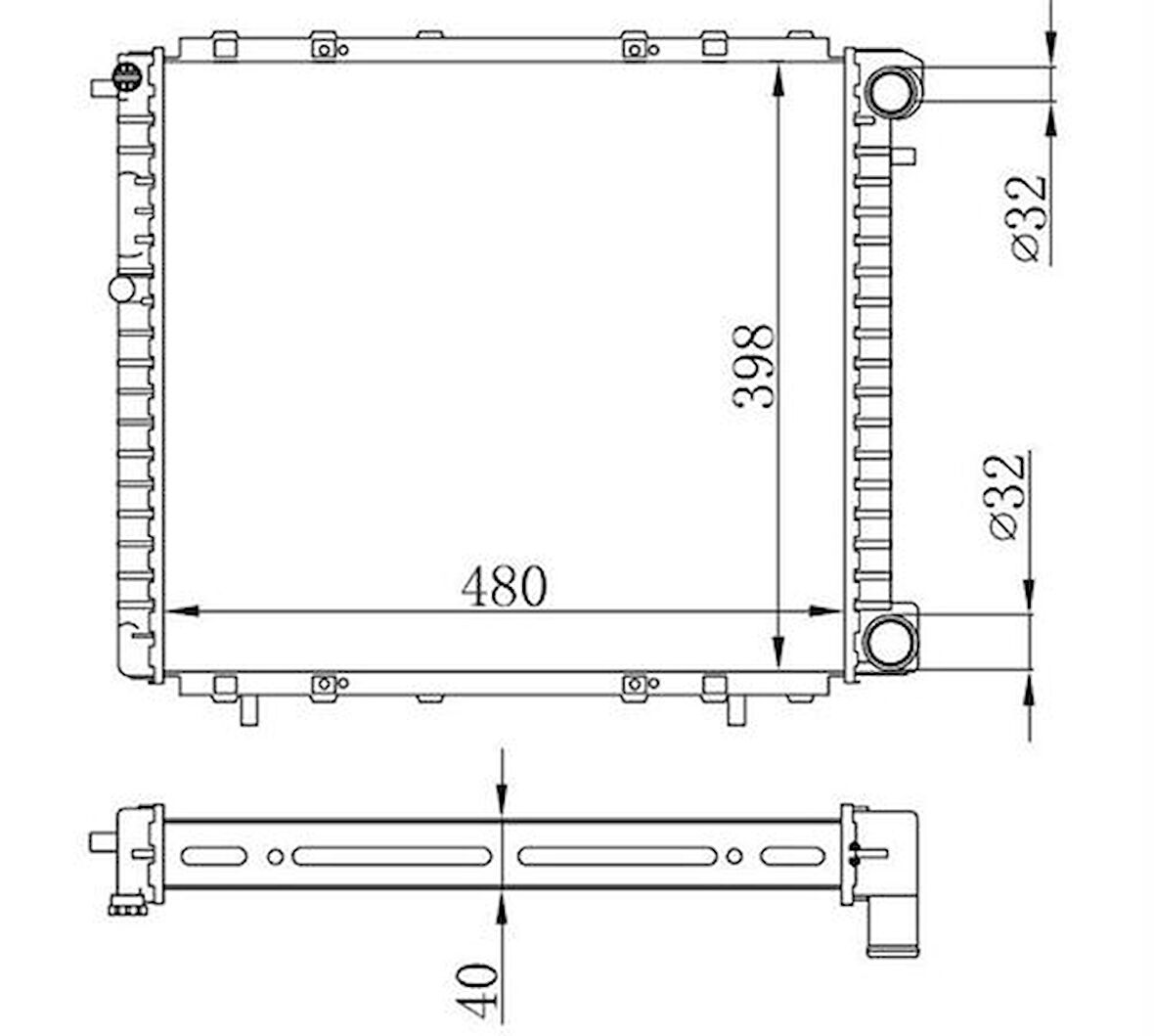 Kale 0511152PA Motor Radyatör Renault 19 1.8 GTS GTD Inj 1.9D 2 Sıra Cu Pl 7702247654