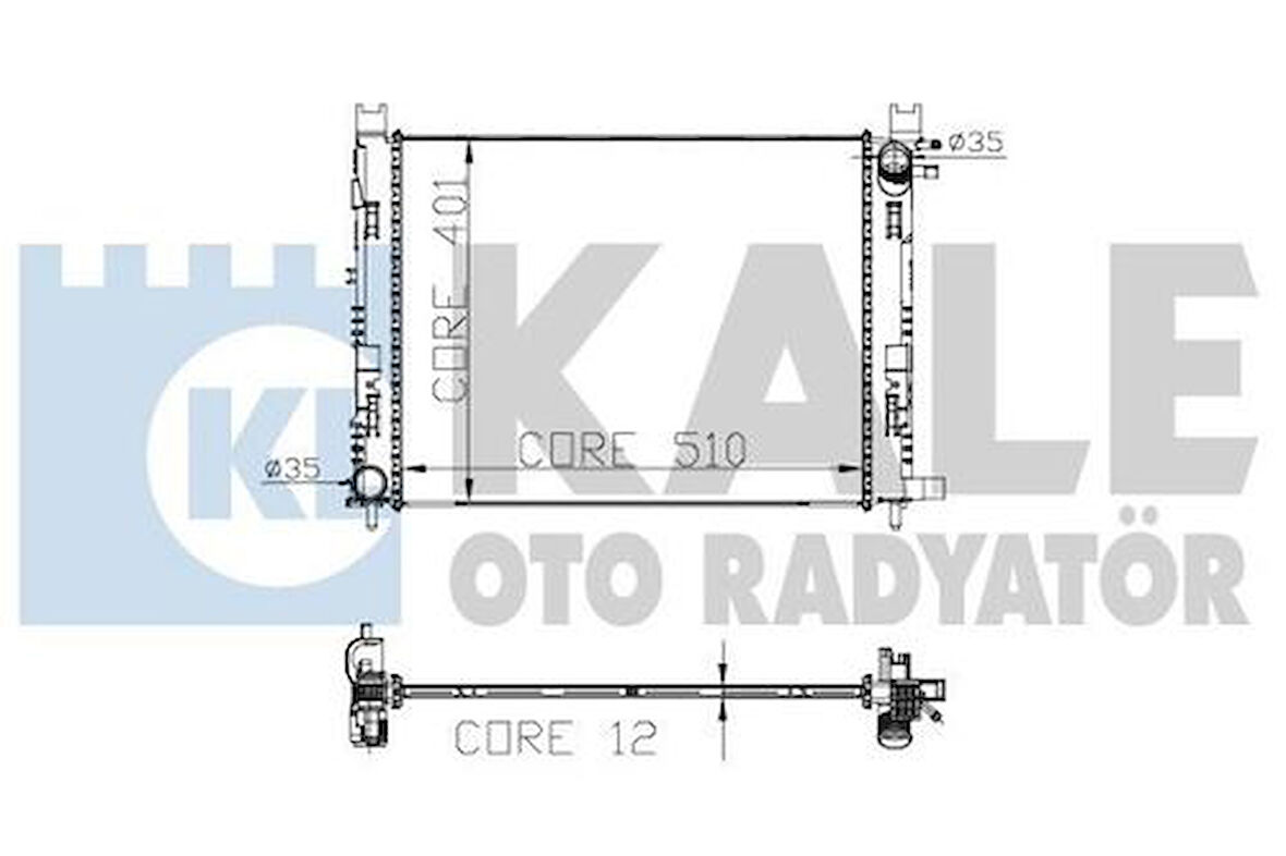 Kale 0518591AB Motor Radyatör Clio IV Capture Symbol Sandero Logan Lodgy Dokker 0.9TCE 1.2 16V 1.5DCI 1.6 12mm 510x401x12 1 Sıra Alb Sistem 214107326R