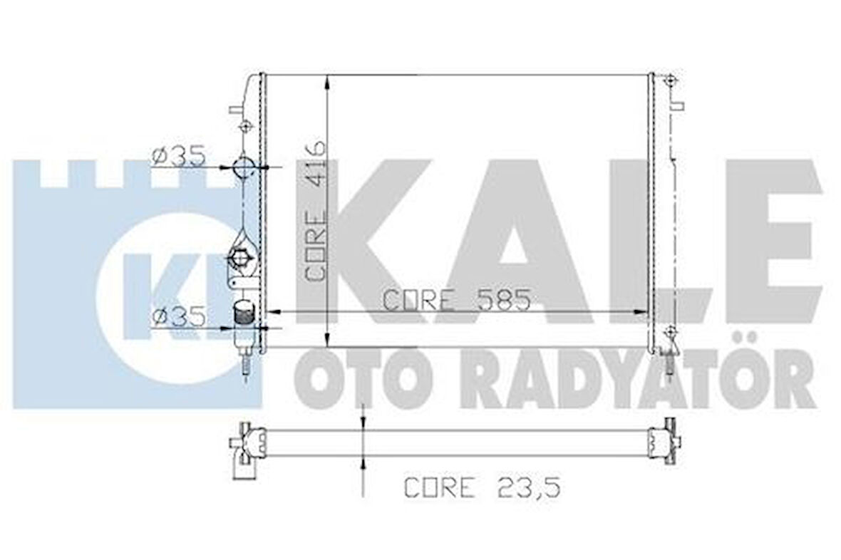 Kale 0520211AB Motor Radyatörü Megane Scenic 2.0 16V Klimalı 1 Sıra Alb Sistem 585x416x23.5 7700429769