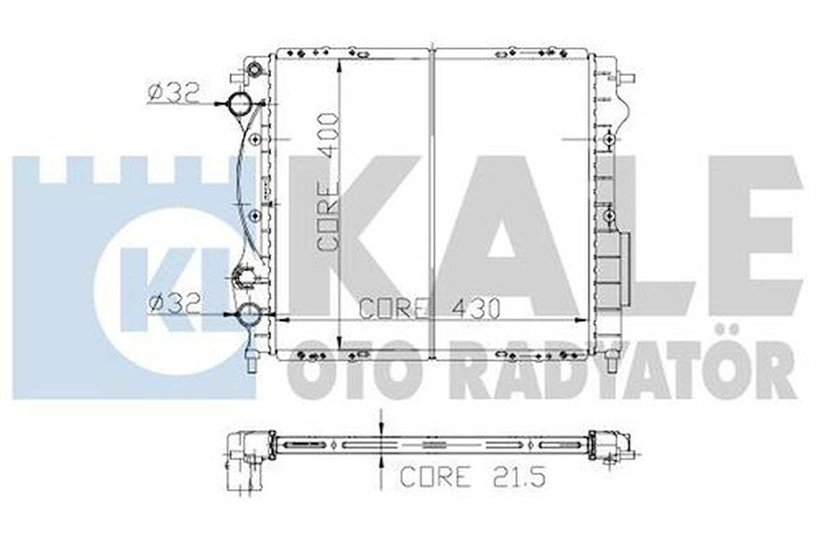 Kale 0533331PA Motor Radyatör Clio Express 1.2 1.4 1 Sıra Cu Pl 430x400x21.5 7700806575