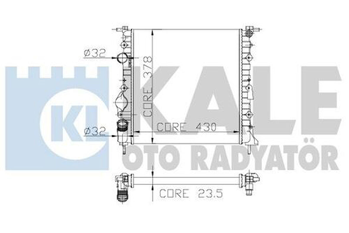 Kale 0545452AL Motor Radyatör Clio Kangoo 1.2I 2 Sıra Al Pl 430x378x23.5 0545452AL
