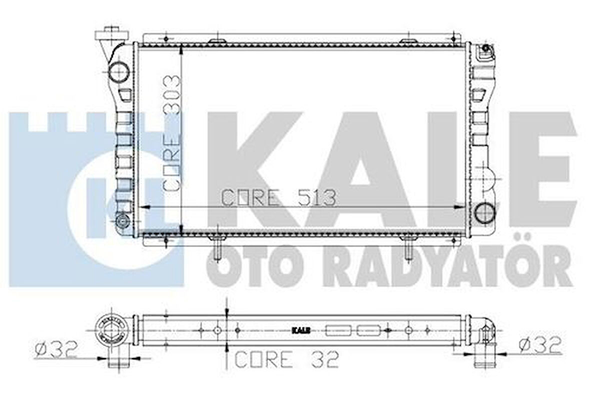 Kale 0560022AL Motor Radyatörü Dacia 1.4 513x303x32 2 Sıra Al Pl Sistem 8200306483