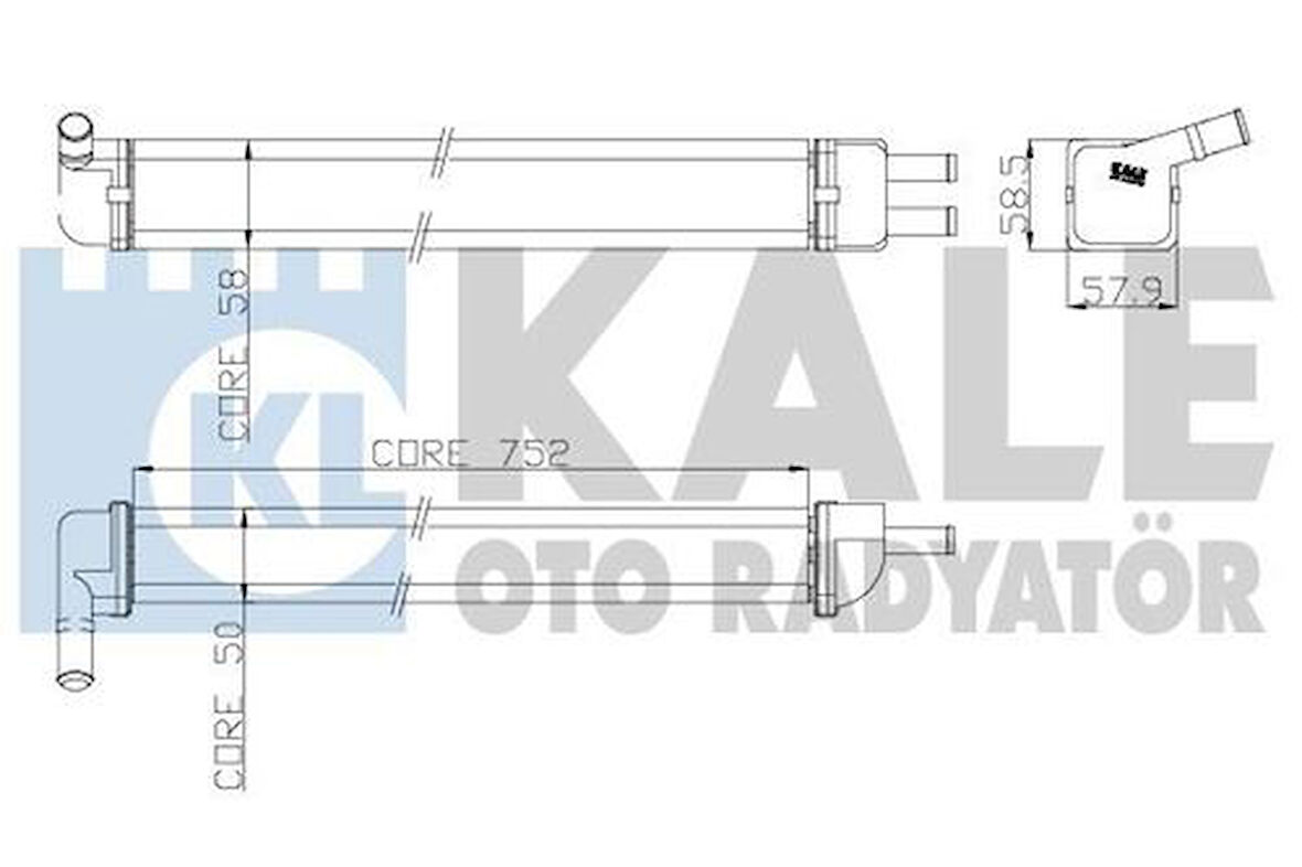 Kale 0582862AL Kalorifer Radyatörü Renault 12 Toros 2 Sıra Al Pl 0582862AL