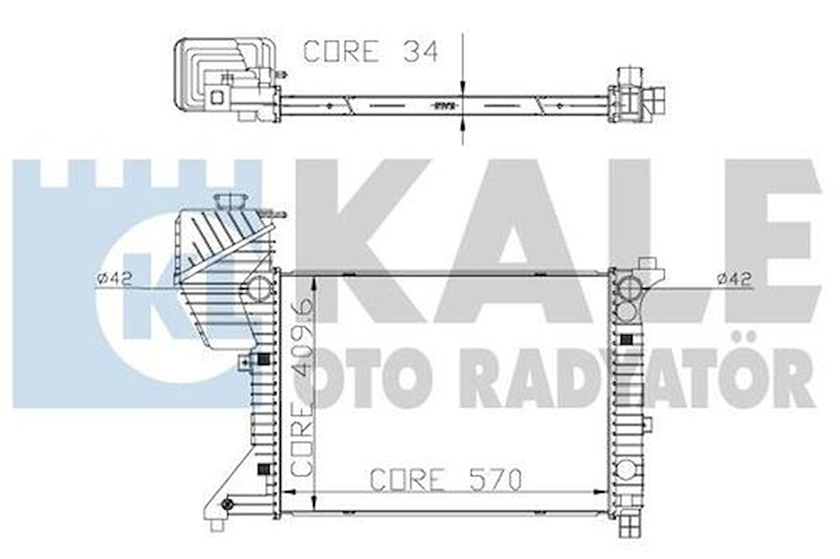 Kale 0915011AB Motor Su Radyatörü Mercedes Sprinter 901-904 96-05 9015001800