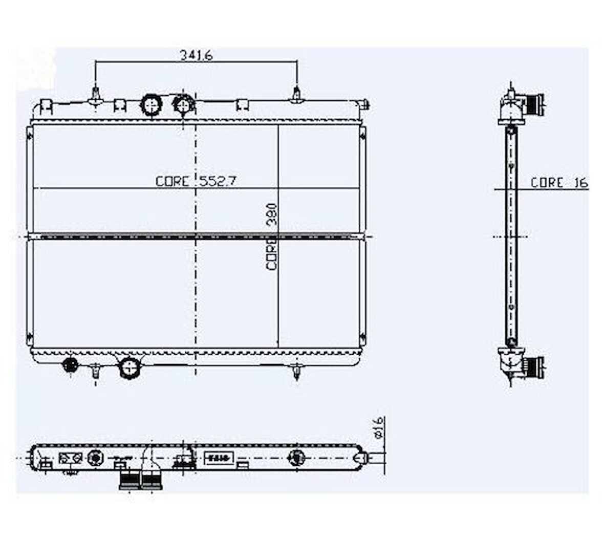 Kale 2008091PA Motor Su Radyatörü 206 206 T3E 1.1L 1.4L 1.6 16V 98-Klimalı 1 Sıra Alb Sistem 1330.38