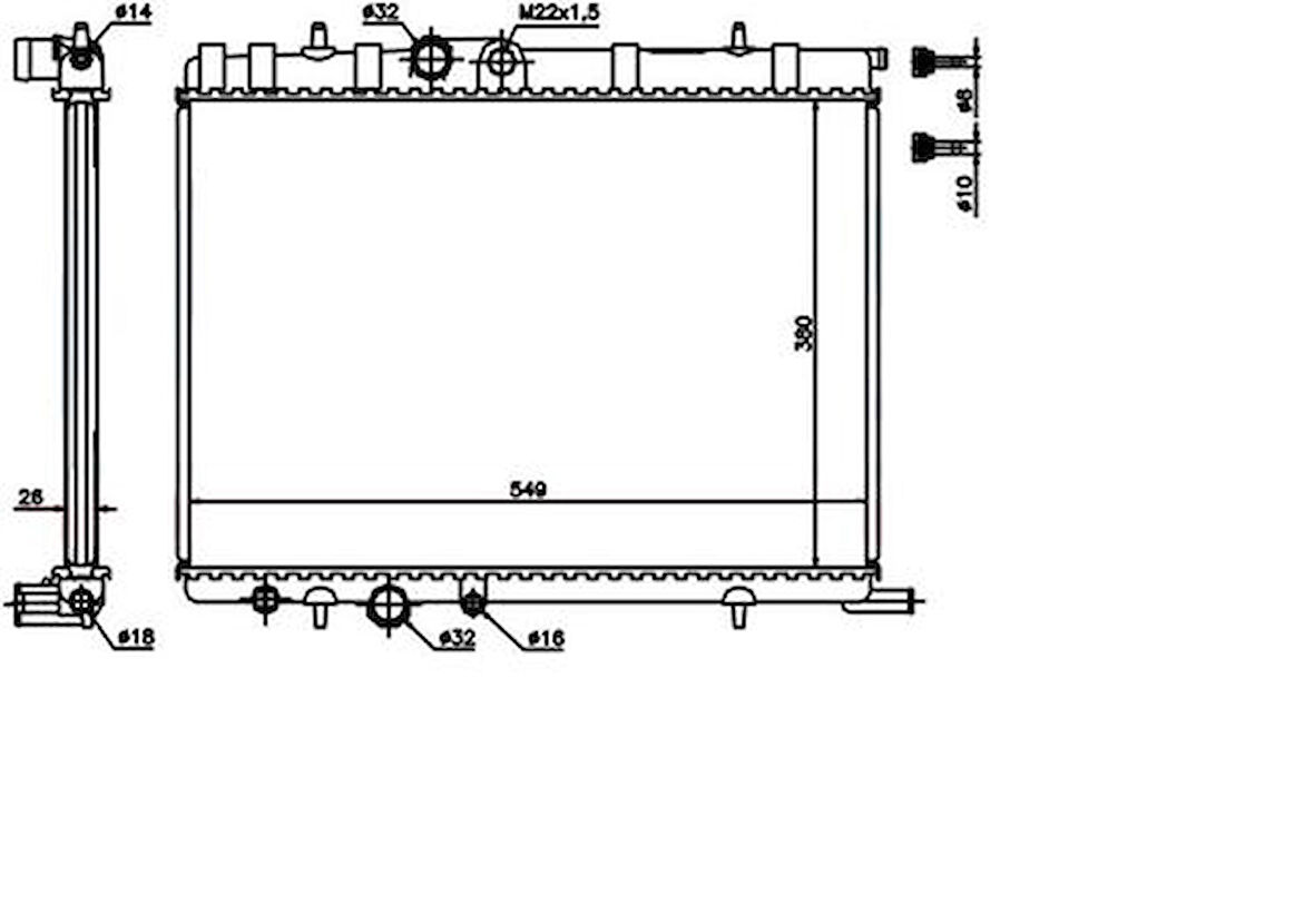 Kale 2017181PA Motor Radyatörü Xsara Picasso Ew7J4 1.8 16V Tu5Jp 1.6 8V-Mekanik Klimalı 1330.69