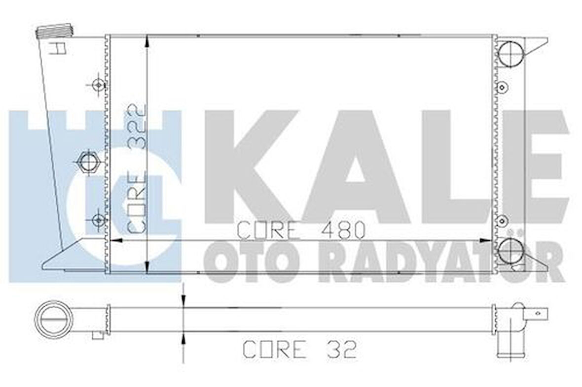 Kale 2021062AL Radyatör 4 Sıra Al Pl Golf-Jetta-Scirocco 171121253G