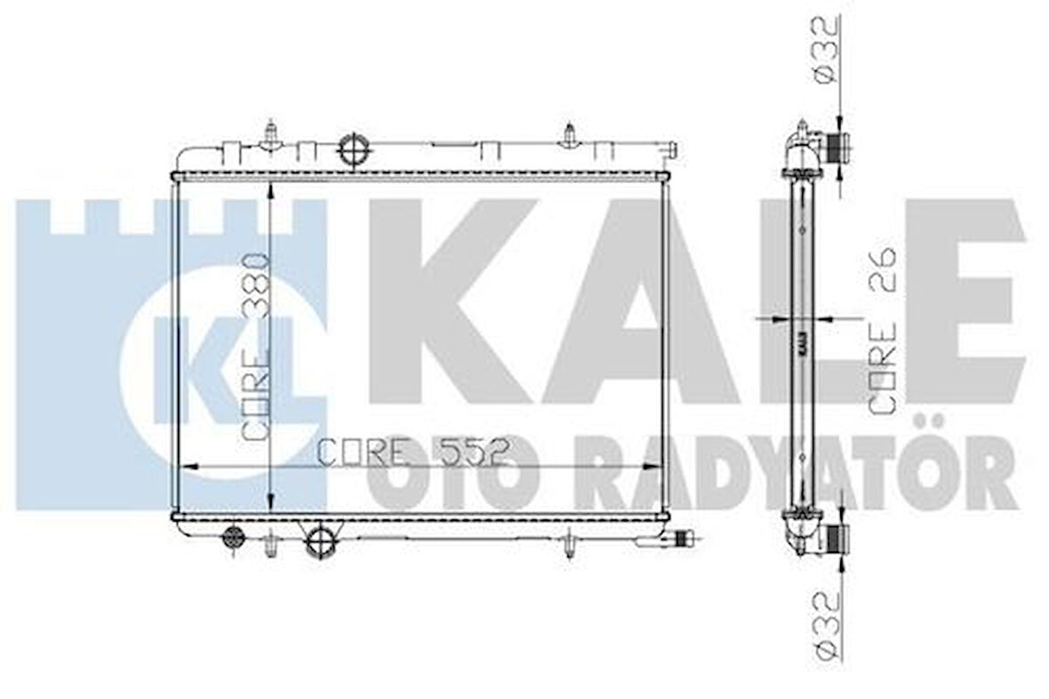 Kale 2045011AB Motor Su Radyatör P307 C4 1.4 HDI 2.0 Klimalı Partner II Berlingo II Xsara II Xsara Picasso Klimalı 1330.F4