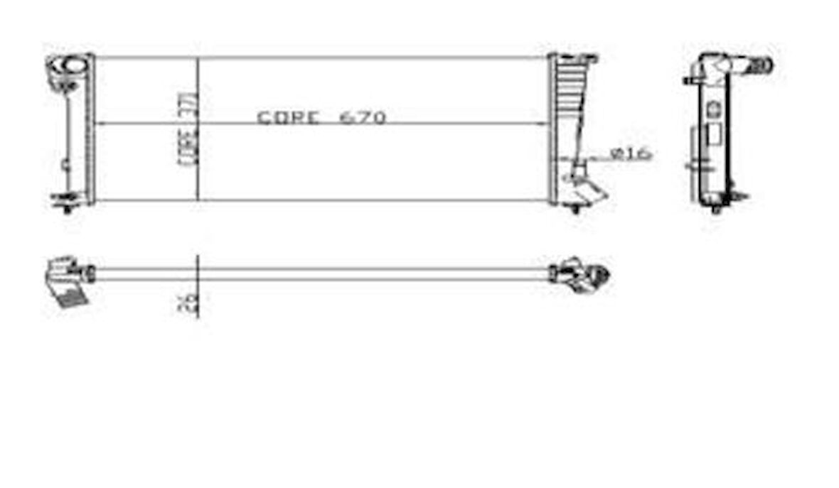 Kale 2050031AB Motor Su Radyatörü Partner P306 YM Berlingo Xsara 96 02 XUD9 DW8 Segmanlı Manuel Klimalı - 03 1330.42