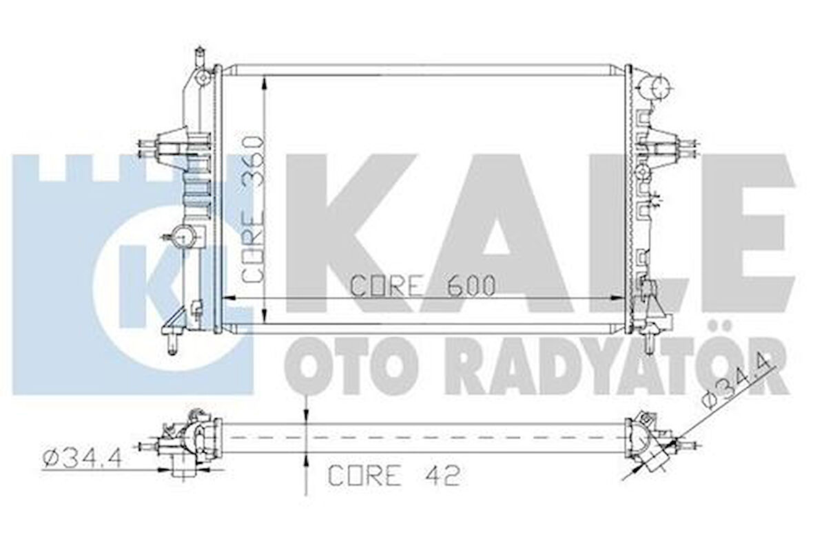 Kale 2503012AB Motor Radyatörü Astra G Zafira 2 Sıra Alb 1300198