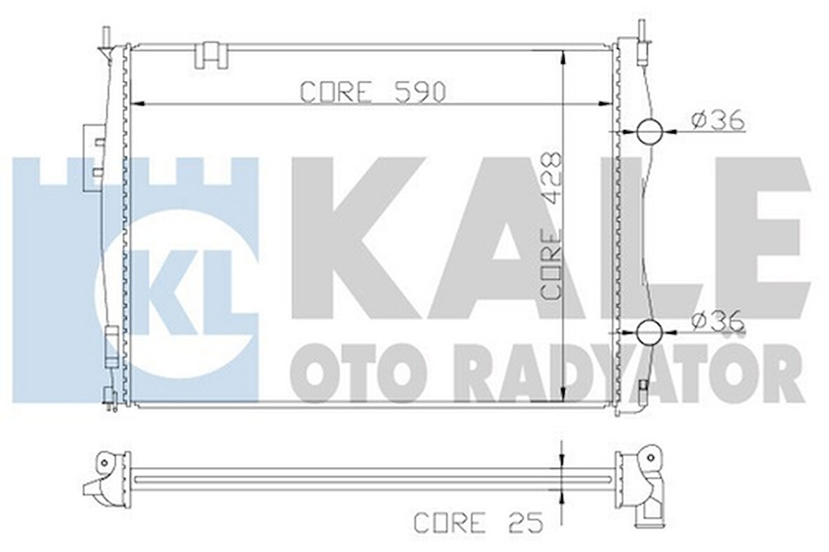 Kale 342055 Motor Su Radyatörü Nissan Qashqai 1.6 2.0 2007-2013 Otomatik Vites J10 Kasa 21400JD20A