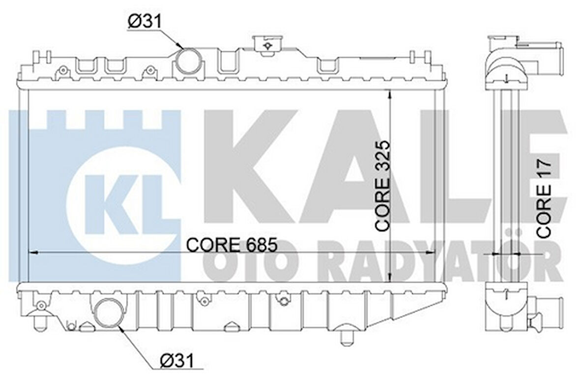 Kale 342160 Motor Su Radyatörü Corolla AE92 88-92 Otomatik 685x325x17 1640011190