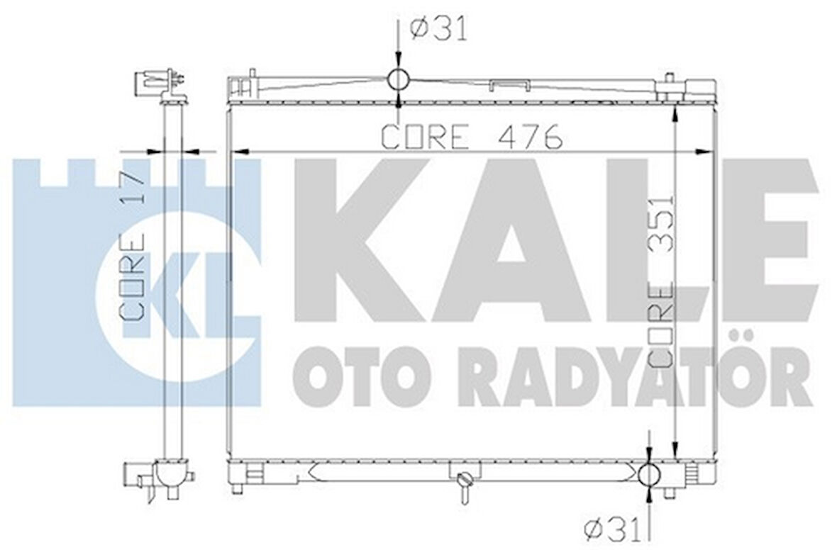 Kale 342215 Motor Su Radyatörü Toyota Yaris 1.0 1.3 VVT I 2005-Manuel Vites 164000M060