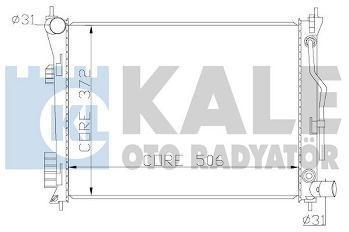 Kale 342280 Motor Su Radyatörü Accent Blue 1.4 1.6 i20 1.4 Benzinli Otomatik 500x382x16 253104L05