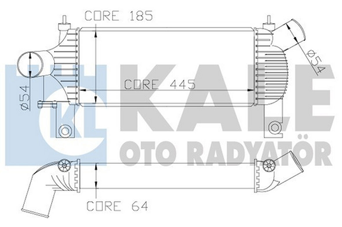 Kale 342355 Intercooler Radyatörü Nissan Navara Pathfinder 2.5 DCI 4WD 2005-445x185x63 14461EB360