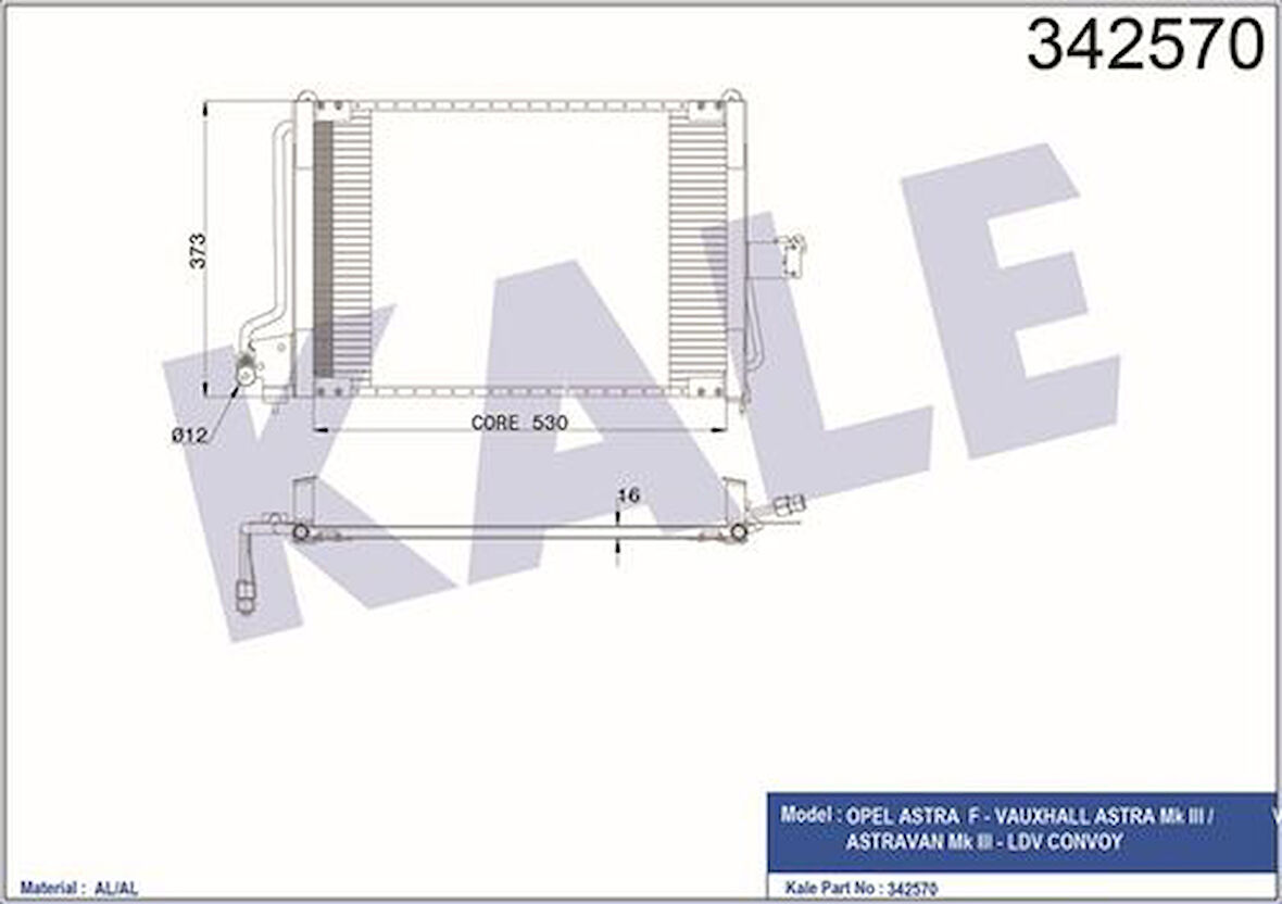 Kale 342570 Klima Radyatörü Astra F 92-97 1618012