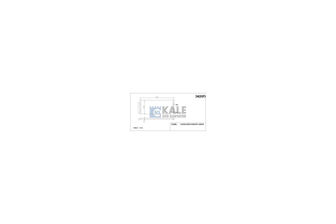 Kale 342970 Klima Kondenseri Honda Cr-Z-Insıght-Jazz III Al-Al 80110TF0013