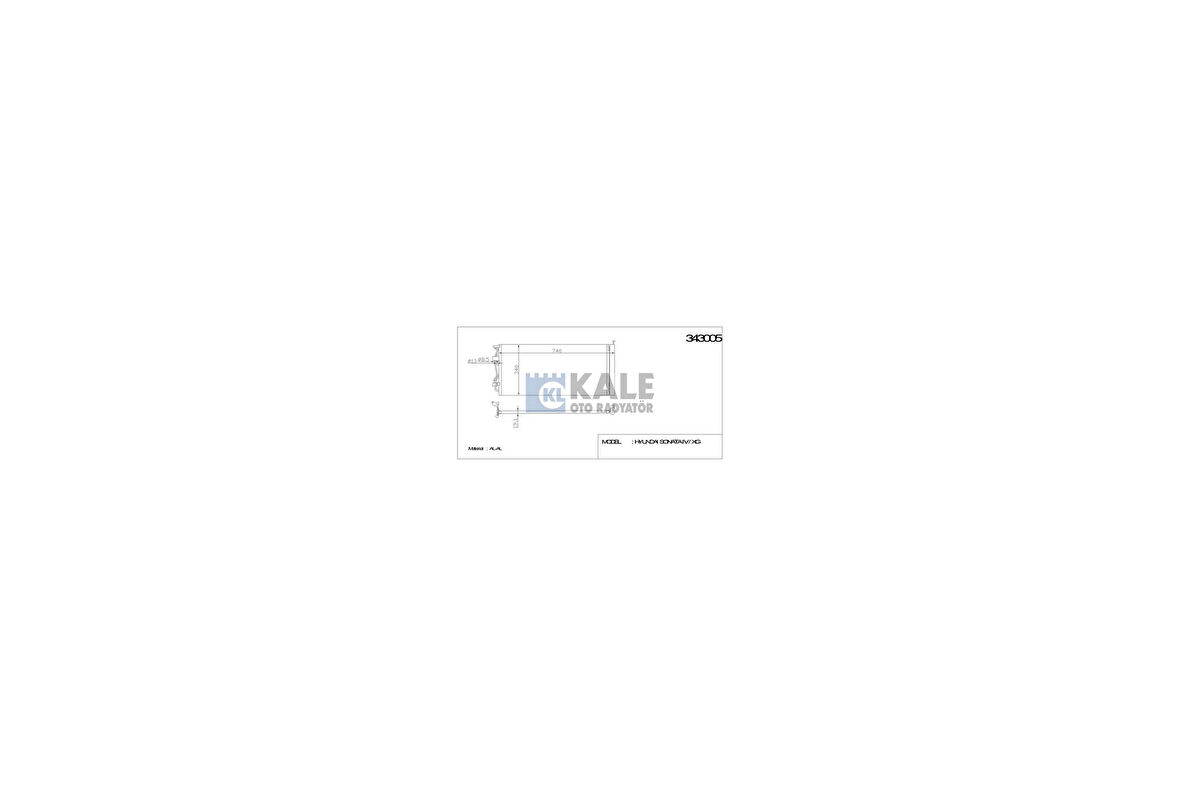 Kale 343005 Klima Kondenseri Hyundai Sonata IV-Xg Al-Al 9760638004