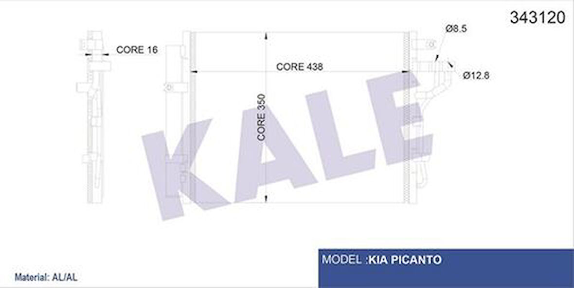 Kale 343120 Klima Radyatörü Kia Picanto 2011-475x348x16 976061Y000