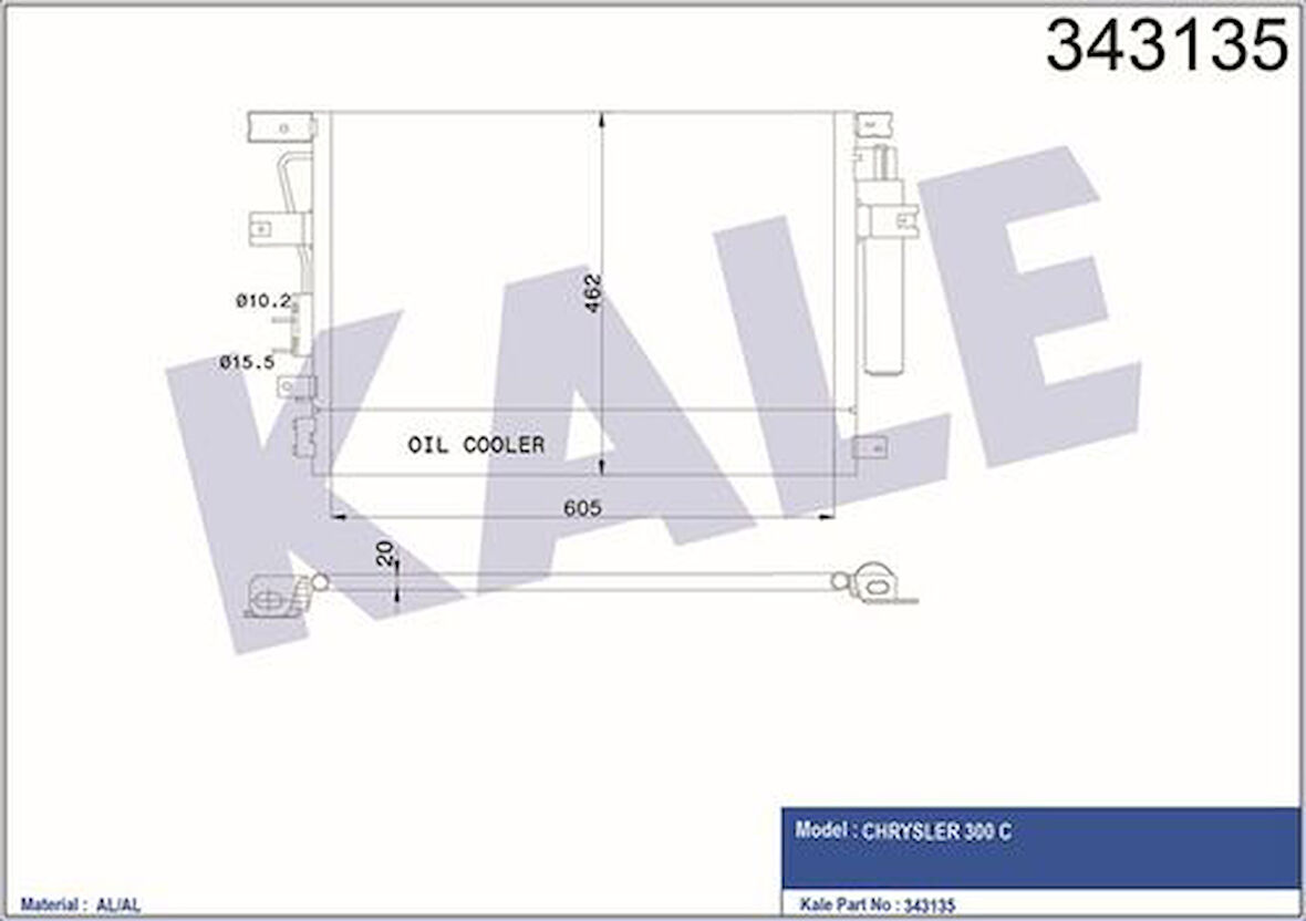 Kale 343135 Klima Radyatörü 300 C Touring 3.0 Crd 05 11 68050292AA