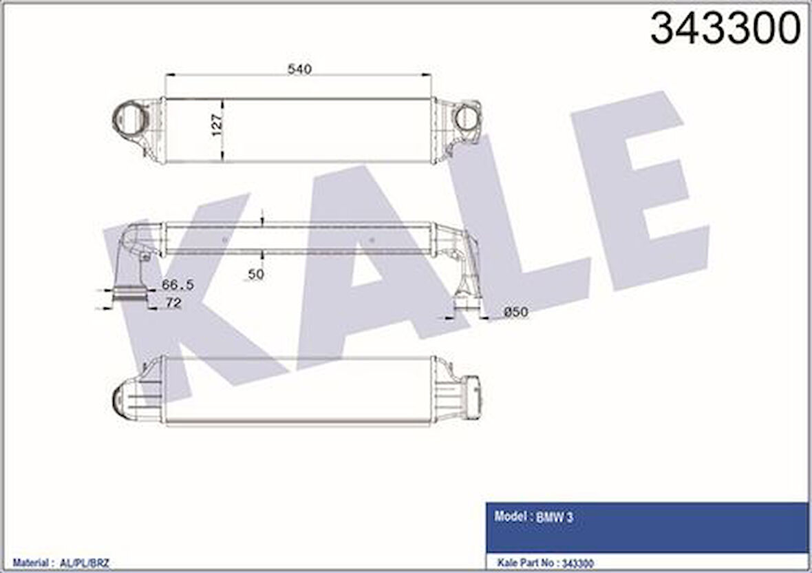 Kale 343300 Turbo Radyatörü BMW E46 M47 M56 17517786351