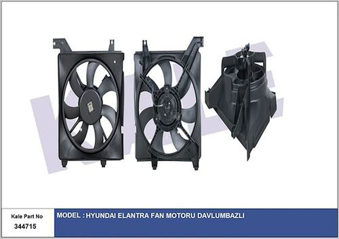 Kale 344715 Radyatör Fanı Komple Elantra 2001- 253802D001