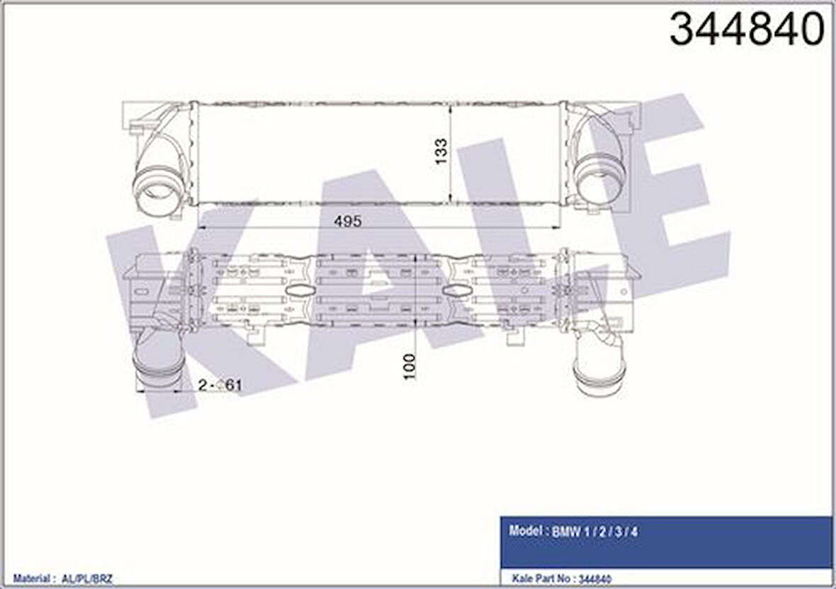 Kale 344840 Intercooler Radyatörü BMW B47 N57 N47 F20 F30 F32 F34 F36 F21 17517600532