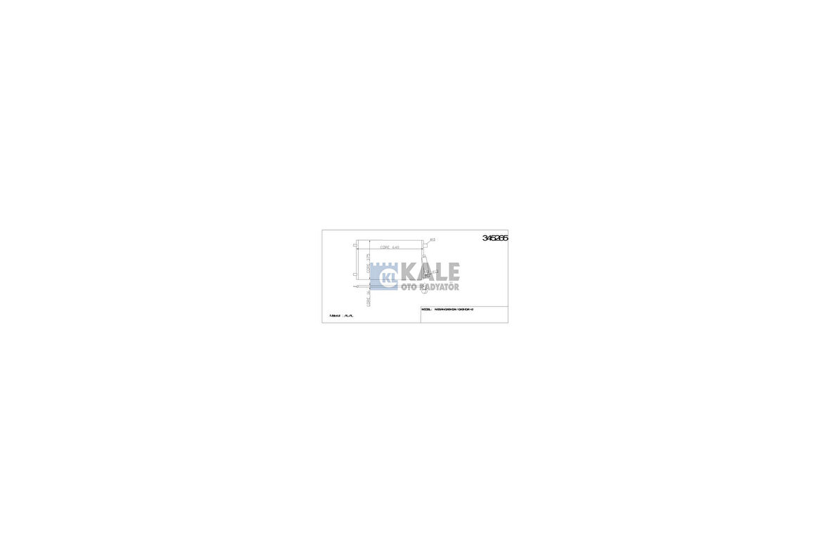 Kale 345265 Klima Kondenseri Qashqai 2 J10-JJ10 1.6 07 643X377X16 Al Al 92100JD100