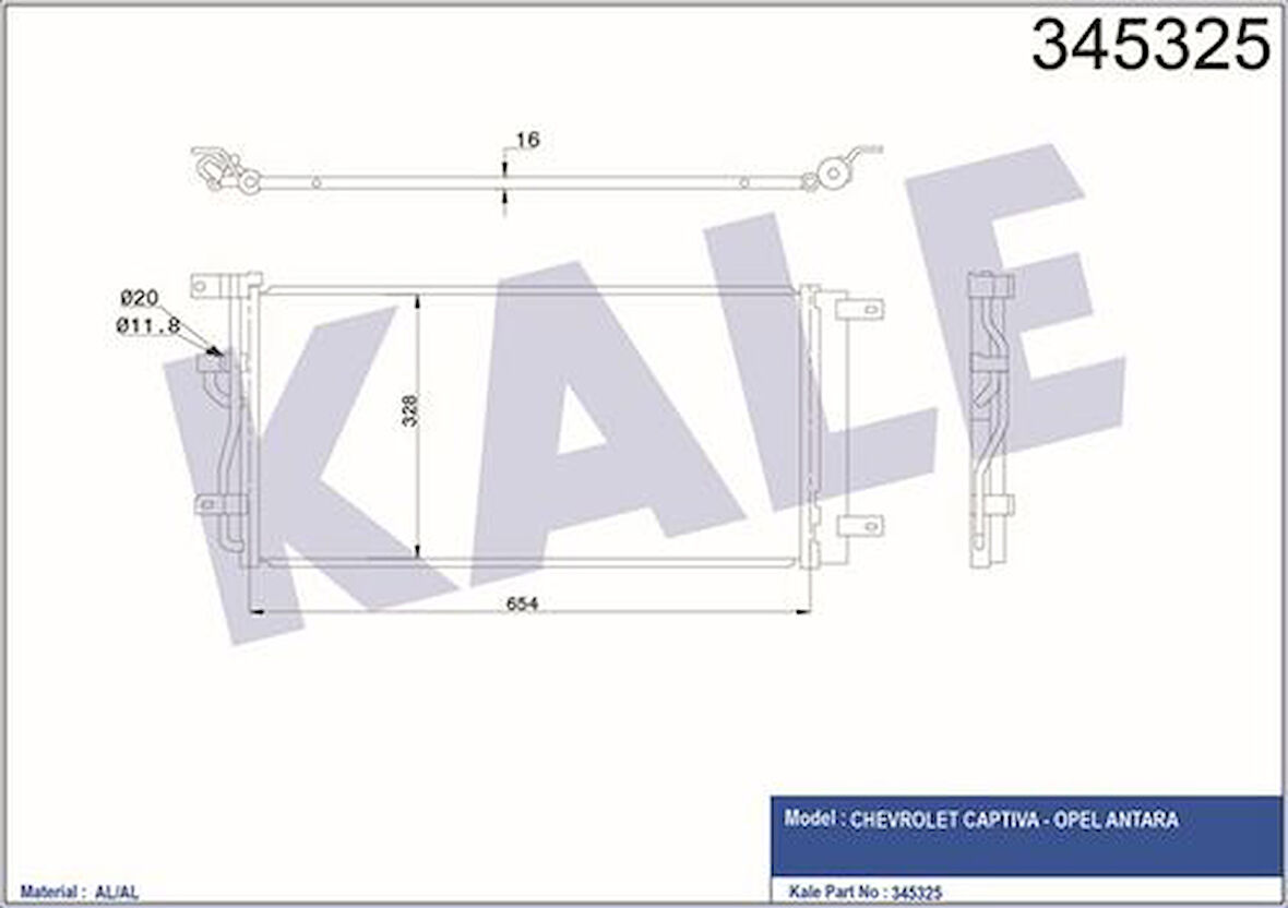Kale 345325 Klima Radyatörü Captiva Antara 4818691