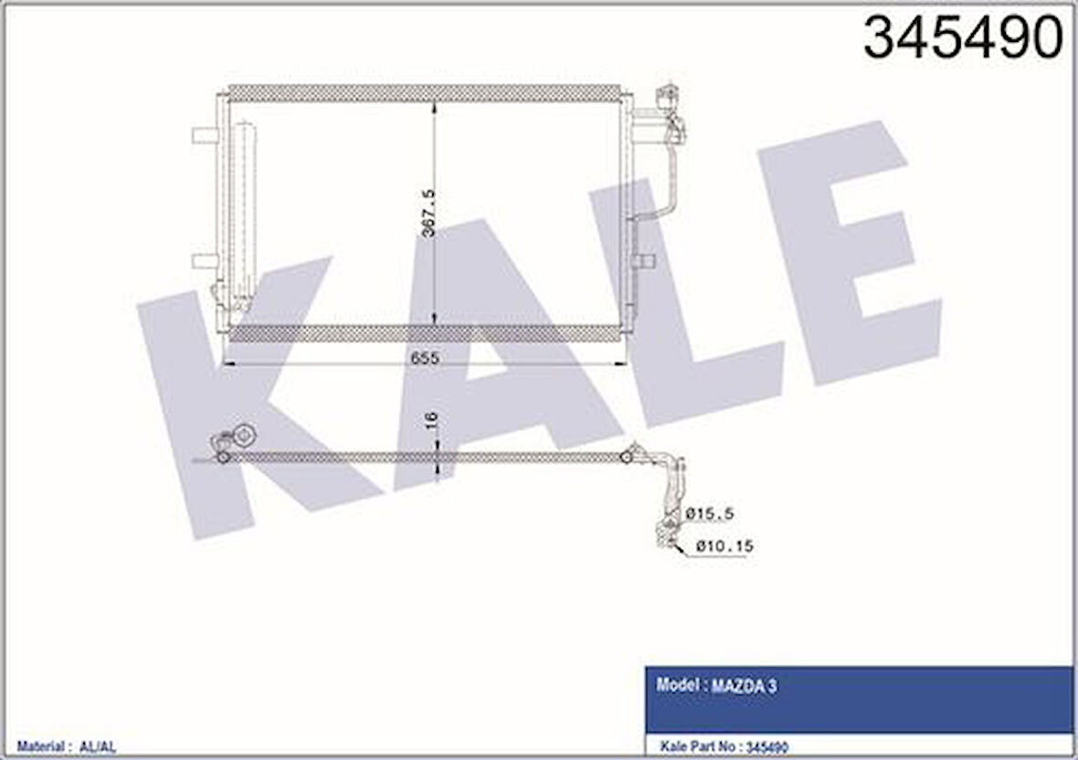 Kale 345490 Kondenser Al Al 3 BBM461480C