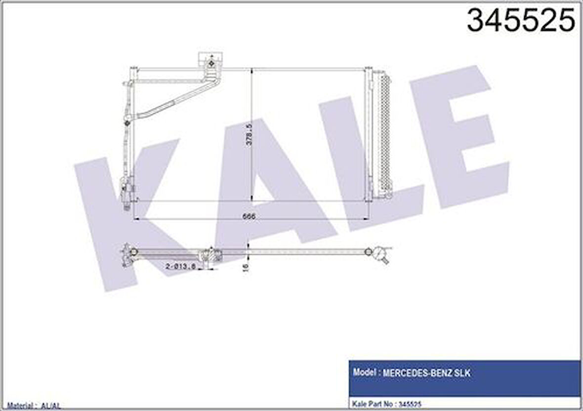 Kale 345525 Klima Radyatörü SLK-Serisi R171 04-11 1715000354