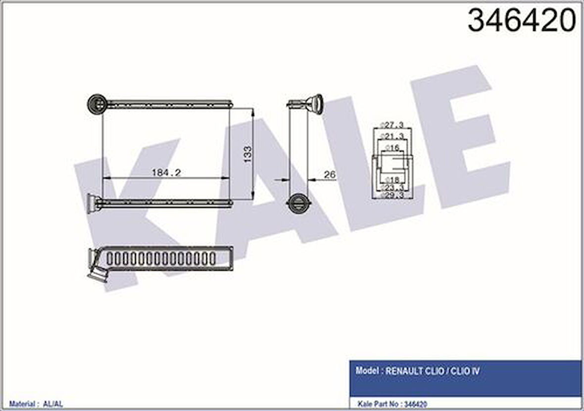 Kale 346420 Kalorifer Radyatörü Clio IV 271153553R