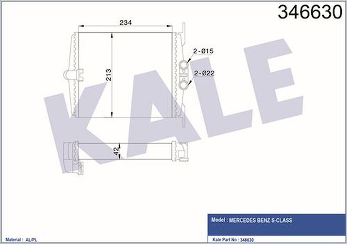 Kale 346630 Kalorifer Radyatörü Sası No A133638-S-Class W140 91-97 1408300761