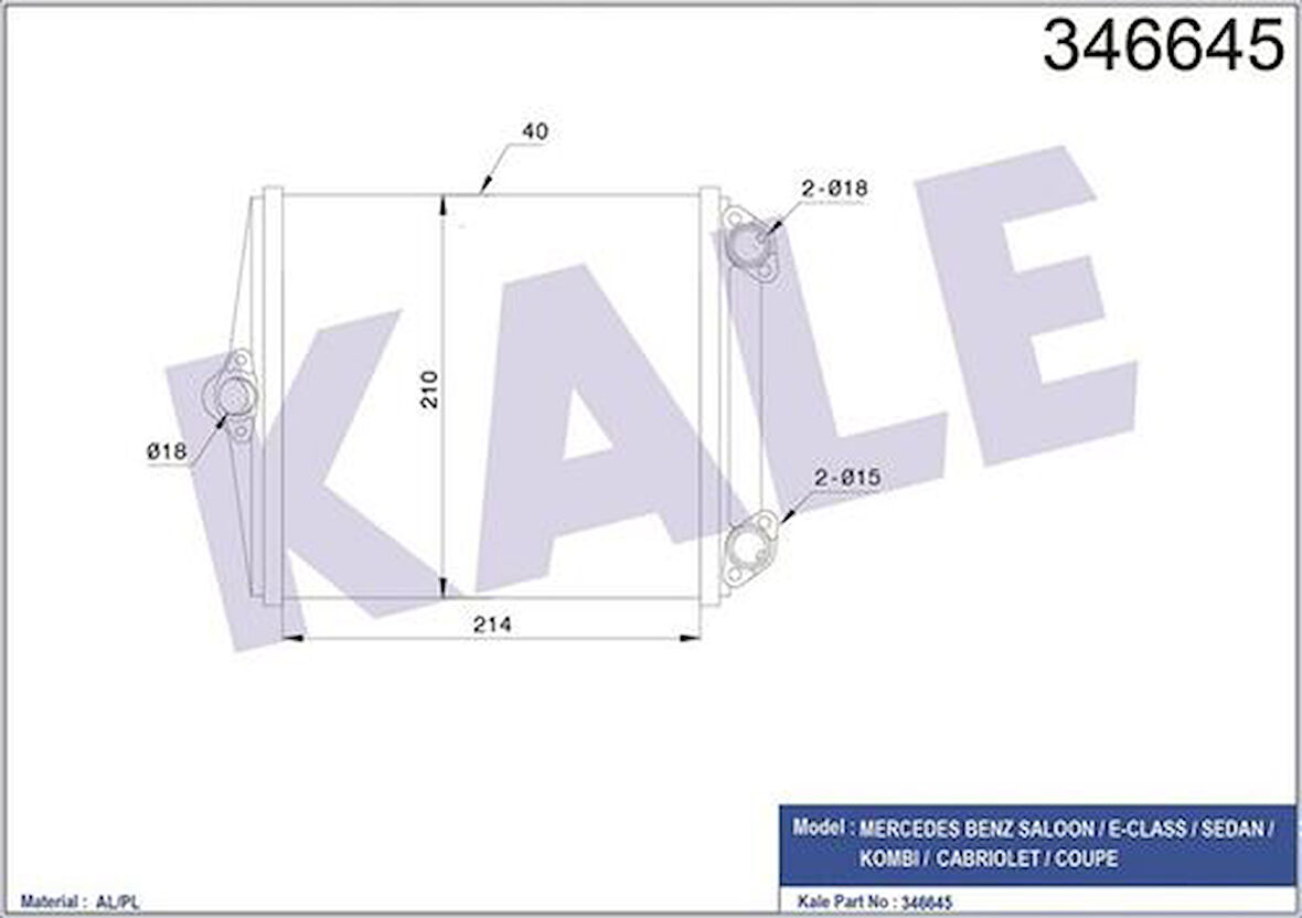 Kale 346645 Kalorifer Radyatörü S-Class W126 85-91 C126 85-90 28355201