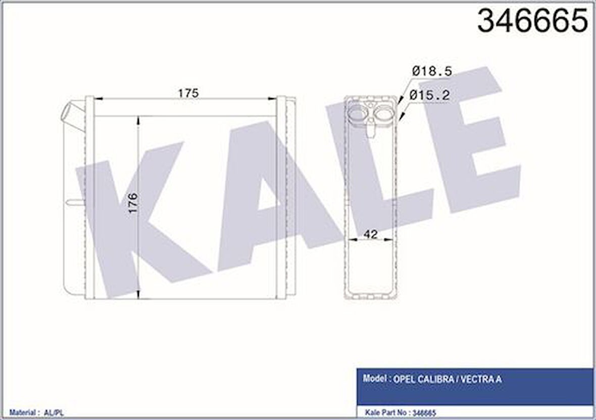 Kale 346665 Kalorifer Radyatörü Vectra A Calibra 1843105