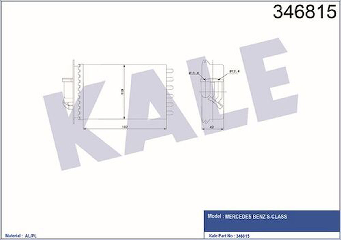 Kale 346815 Kalorifer Radyatörü Arka S-Class W140 91-97 1408300661