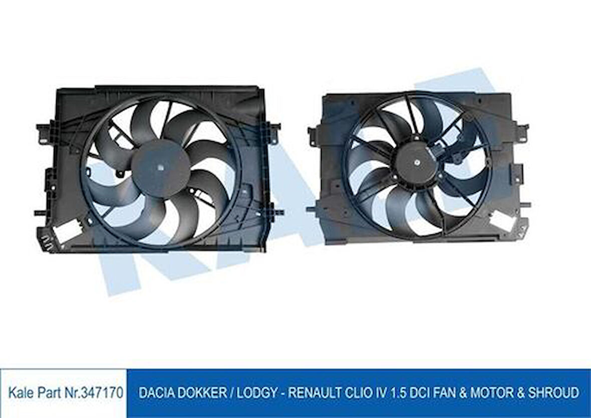 Kale 347170 Fan Motoru Davlumbazlı Dokker Lodgy Clio IV 1.5DCI 214753416R