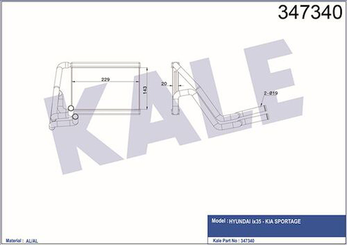 Kale 347340 Kalorifer Radyatörü ix35 2011- 971382Y000