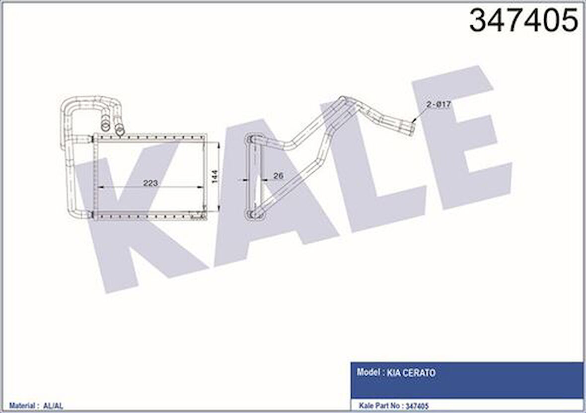 Kale 347405 Kalorifer Radyatörü Kia Cerato 2004- 971382F000
