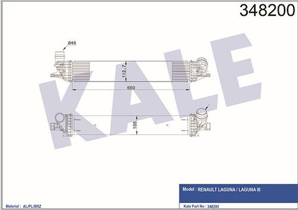 Kale 348200 Turbo Radyatörü Laguna III 144960001R