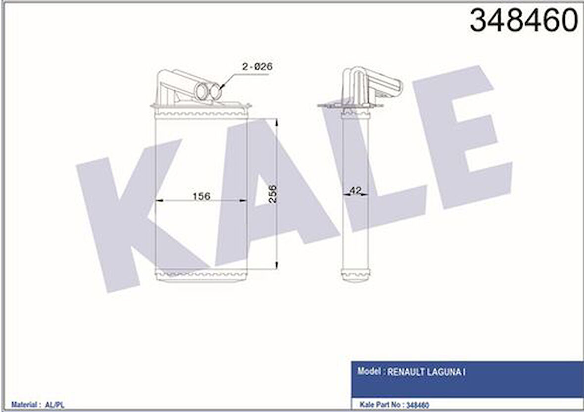 Kale 348460 Kalorifer Radyatörü Laguna I 7701038542