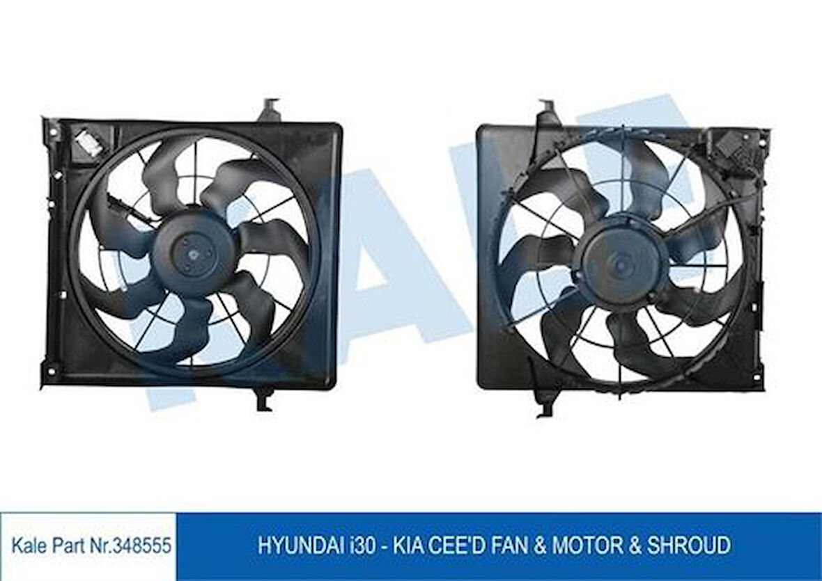 Kale 348555 Radyatör Fanı Komple I30 1.6 CRDI 2007-Ceed 1.6 CRDI 2007- 253801H680