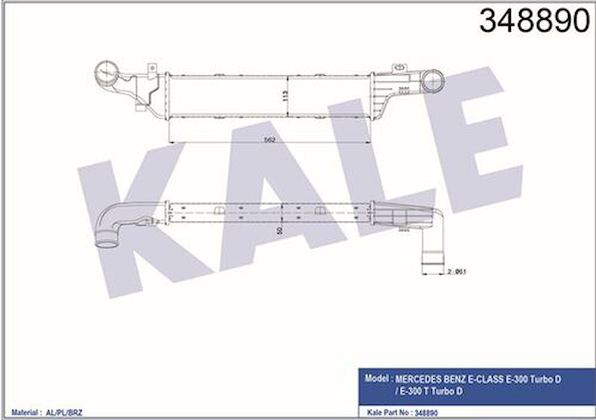 Kale 348890 Turbosarj Radyatörü E-Serisi W210 96-99 S210 96-98 2105001200