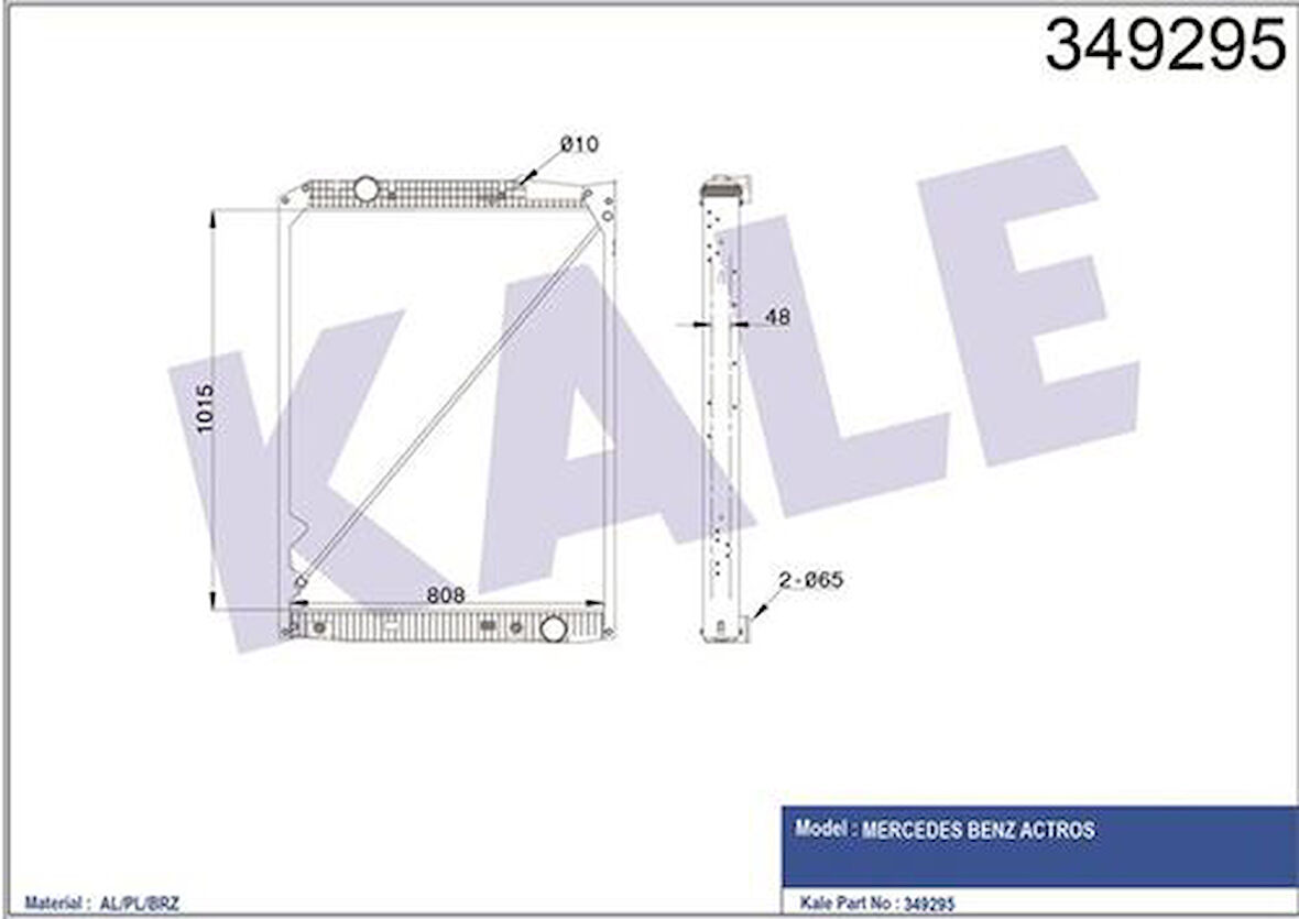 Kale 349295 Radyatör Motor Mercedes Benz Actros (Çerçeveli) (At) 9425001203