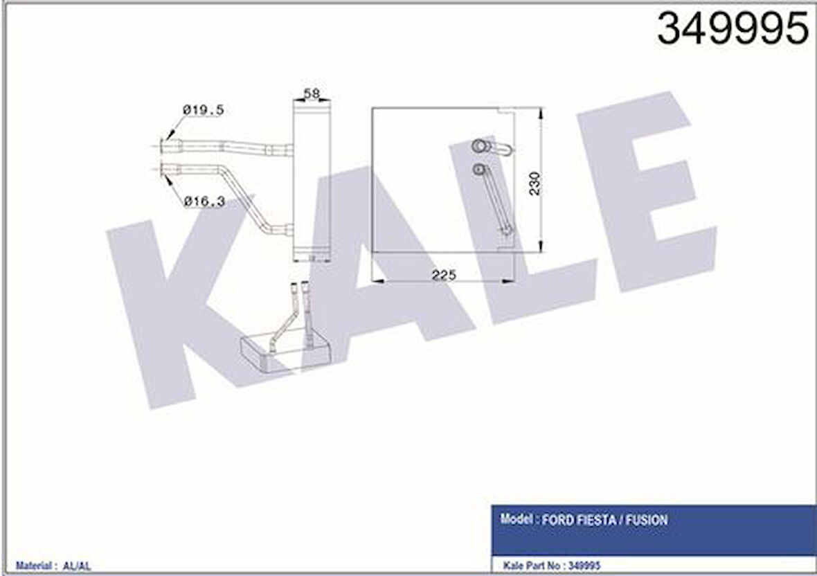 Kale 349995 Evaporator Fiesta-Fusion 2S6H19850AA