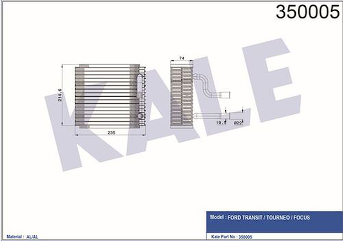 Kale 350005 Evaporator Klimalı Focus I 98-03 XS4H19850AB