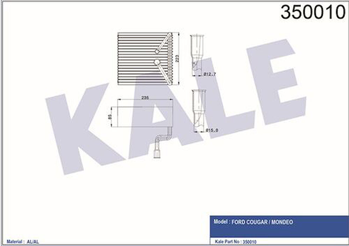 Kale 350010 Evaporator Cougar Mondeo 1S7H19850CA