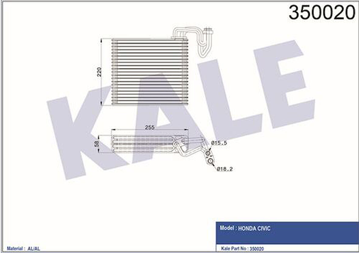 Kale 350020 Evaporator Civic 80215S5DG01