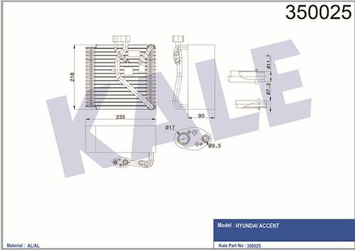 Kale 350025 Evaporator Accent 9760922000