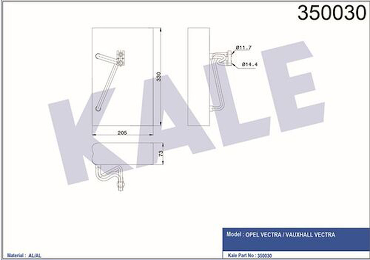 Kale 350030 Evaporator Vectra -Vauxhall Vectra 1618055